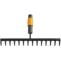 Грабли Fiskars QuikFit, насадка, для грунта, 14 зубов, 36 см, 428г