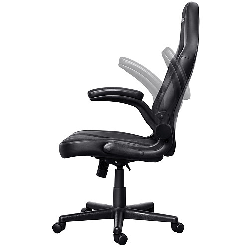 Крісло Trust GXT703 Riye, ПУ шкіра, Foldable Armrests, чорний