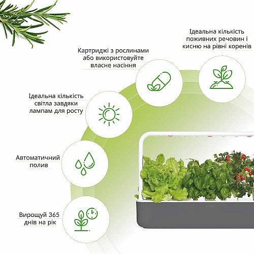 Гідропонна установка Click and Grow Smart Garden 9 Сірий