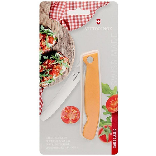 Кухонный нож Victorinox SwissClassic Foldable Paring, 11 см, из помар. ручкой, блистер