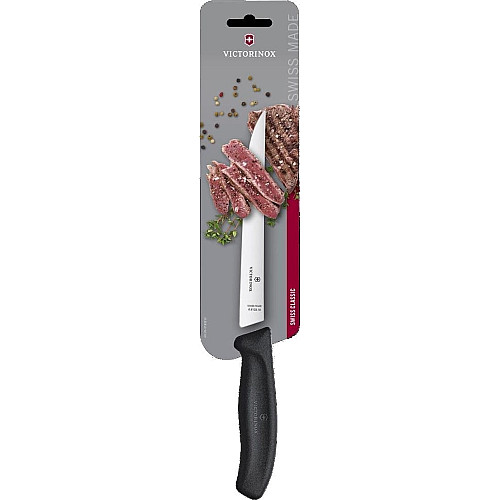 Кухонний ніж Victorinox SwissClassic Carving, 18 см, з чорн. ручкою, блістер
