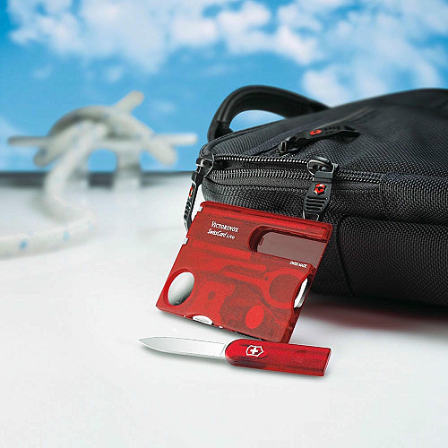 Набор Victorinox Swisscard Lite 82х54х4мм/13функ/прозрачный красный, блистер