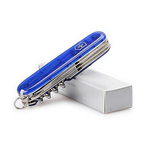Ніж Victorinox Climber 91мм/14функ/прозорий синій