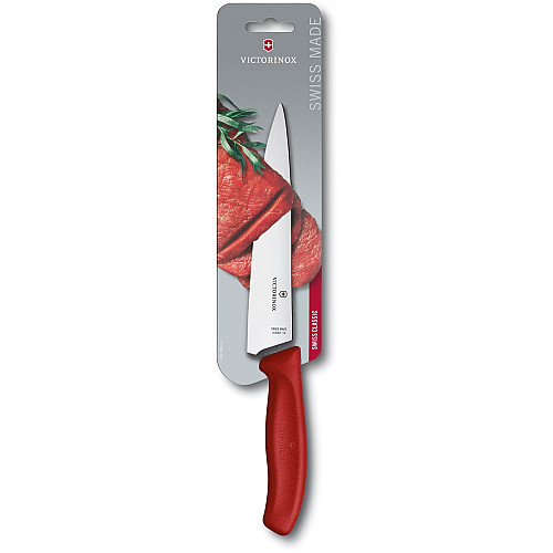 Кухонний ніж Victorinox SwissClassic Carving, 19 см, з черв. ручкою, блістер