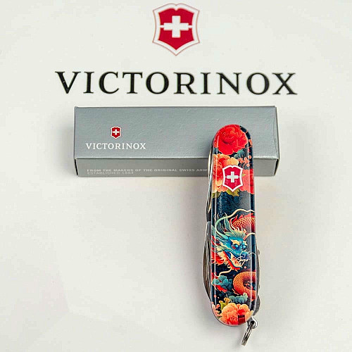 Нож Victorinox Huntsman Zodiac 91мм/15функ/Китайский дракон/разноцветный