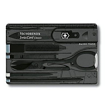 Набір Victorinox Swisscard 82х54х4мм/10функ/прозорий чорний