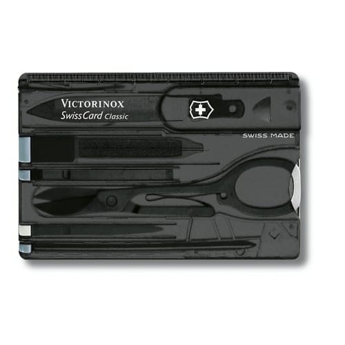 Набір Victorinox Swisscard 82х54х4мм/10функ/прозорий чорний