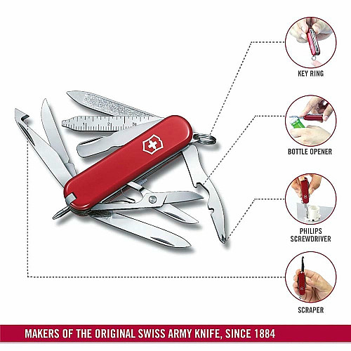 Ніж Victorinox Minichamp 58мм/16функ/червоний