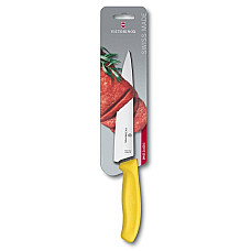 Кухонний ніж Victorinox SwissClassic Carving, 19 см, з жовт. ручкою, блістер