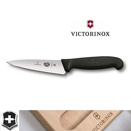 Кухонный нож Victorinox Fibrox Kitchen, 12 см, черный. ручкой