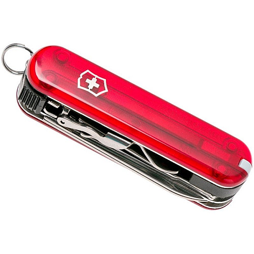Ніж Victorinox NailClip 580 65мм/8функ/прозорий червоний