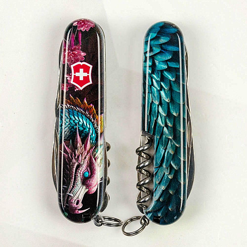 Нож Victorinox Climber Zodiac 91мм/14функ/Лазурный дракон/разноцветный