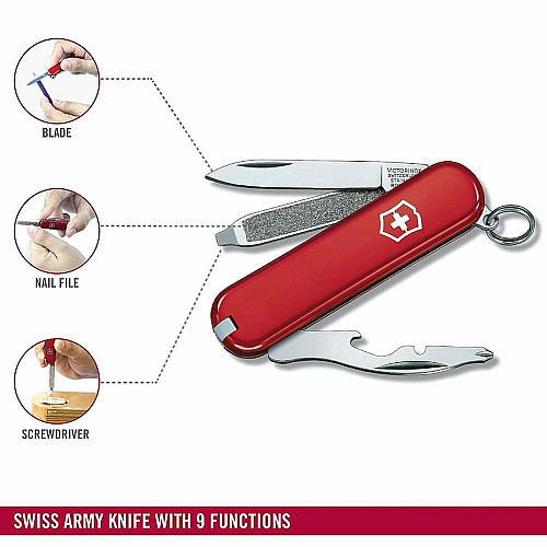 Ніж Victorinox Rally 58мм/9функ/червоний