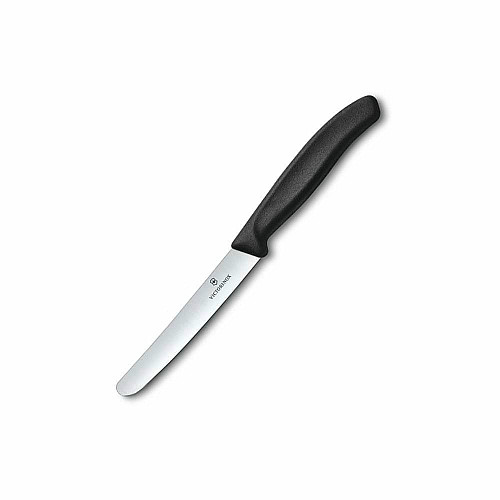 Кухонный нож Victorinox SwissClassic Table, 11 см, черный. ручкой