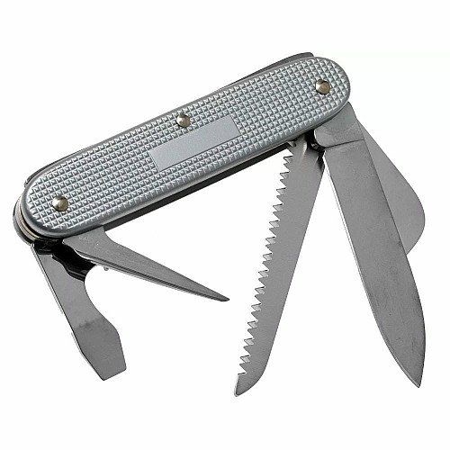 Ніж Victorinox Swiss Army 7 93мм/7функ/рифл/сріблястий