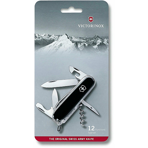 Ніж Victorinox Spartan 91мм/12функ/чорний, блістер