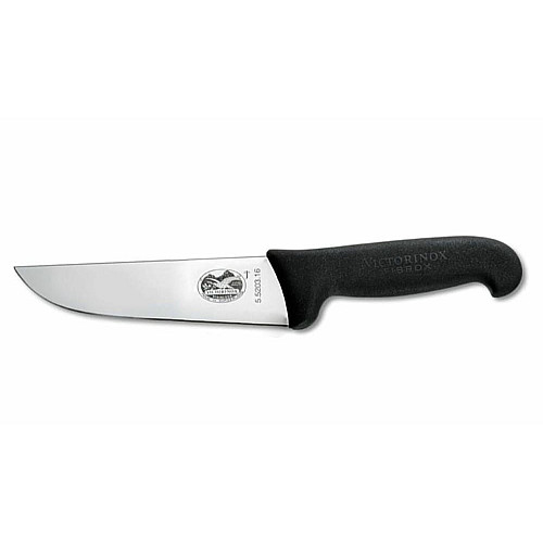 Кухонный нож Victorinox Fibrox Butcher, 16 см, черный. ручкой