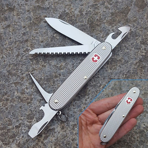 Ніж Victorinox Farmer 93мм/9функ/рифл/сріблястий