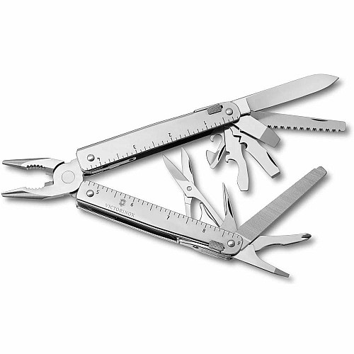 Мультитул Victorinox Swisstool X Plus 115мм/38функ + черный кожаный чехол