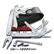 Мультитул Victorinox Swisstool X Plus 115мм/38функ + чорний шкіряний чохол