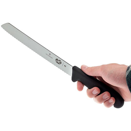 Кухонный нож Victorinox Fibrox Bread для хлеба, 21 см, черный. ручкой
