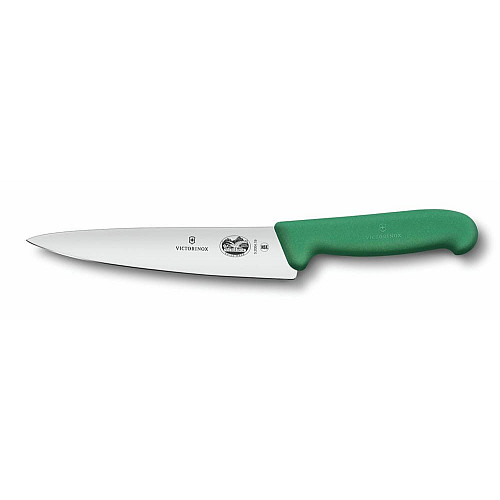 Кухонный нож Victorinox Fibrox Carving Vx5.2004.15, 15 см, зелёный. ручкой