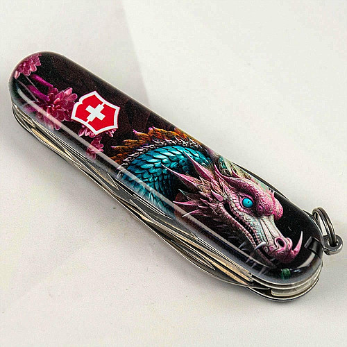 Нож Victorinox Climber Zodiac 91мм/14функ/Лазурный дракон/разноцветный
