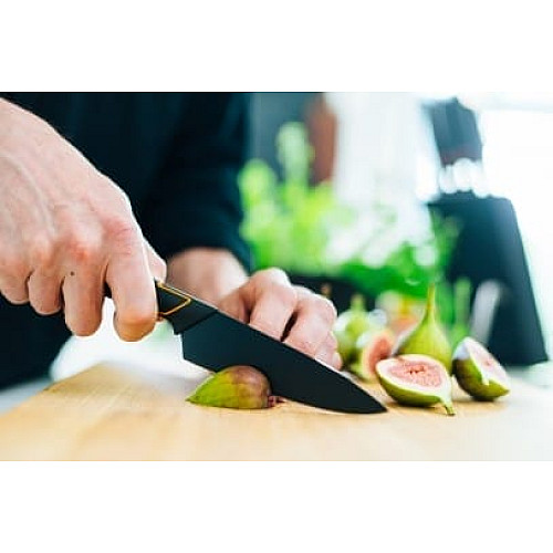 Кухонний ніж кухарський азіатський Fiskars Santoku Edge Black 17 см (1003097)
