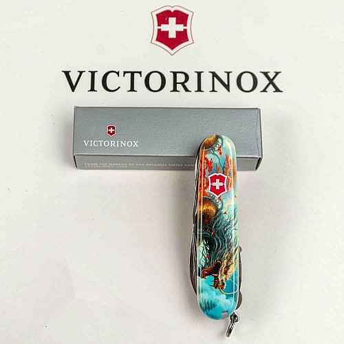 Ніж Victorinox Huntsman Zodiac 91мм/15функ/Бойовий дракон/різнокольоровий