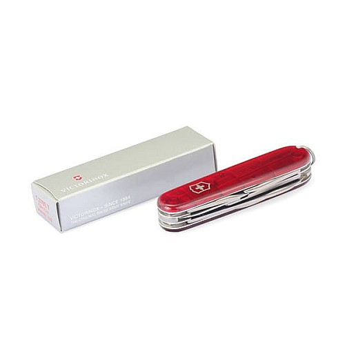 Ніж Victorinox Climber 91мм/14функ/прозорий червоний
