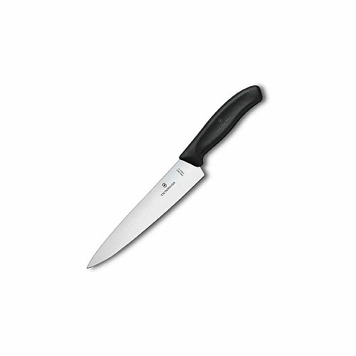 Кухонный нож Victorinox SwissClassic Carving, 19 см, черный. ручкой, блистер