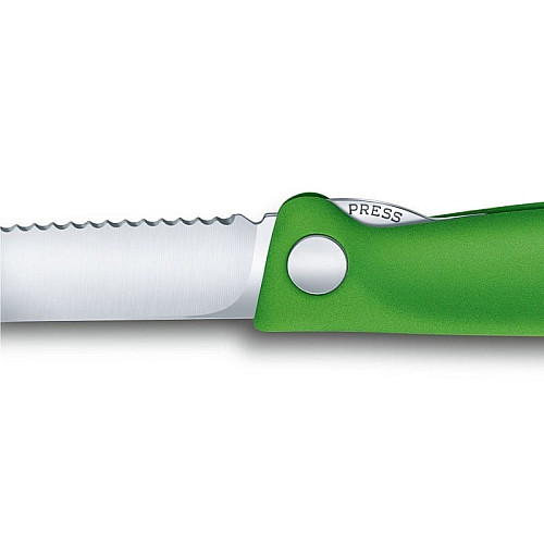 Кухонный нож Victorinox SwissClassic Foldable Paring, 11 см, зеленый. ручкой, блистер