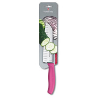 Кухонний ніж Victorinox SwissClassic Santoku Vx6.8526.17L5B, 17 см, з рож. ручкою (блістер)