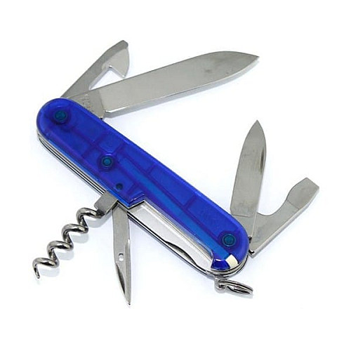 Ніж Victorinox Spartan 91мм/12функ/прозорий синій