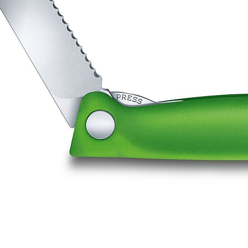 Кухонный нож Victorinox SwissClassic Foldable Paring, 11 см, зеленый. ручкой, блистер