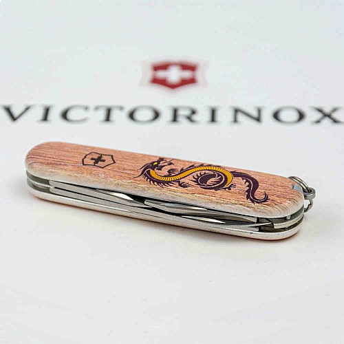 Нож Victorinox Spartan Zodiac 91мм/12функ/3D Деревянный дракон/бежевый