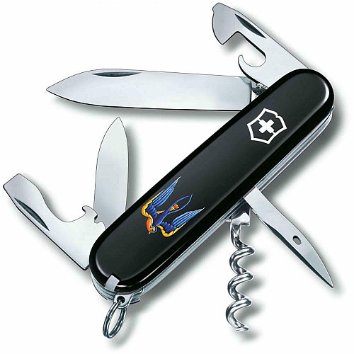 Нож Victorinox Spartan Ukraine 91мм/12функ/Тризуб-ласточка/черный