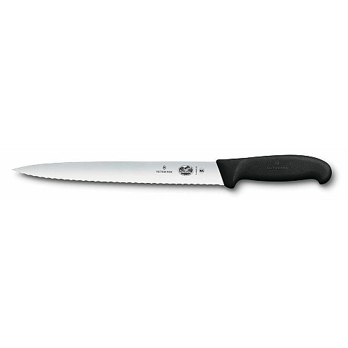 Кухонный нож Victorinox Fibrox Slicing, 25 см, черный. ручкой