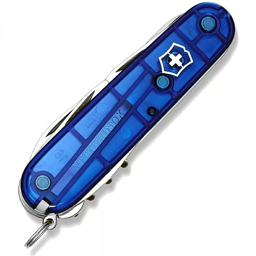 Ніж Victorinox Huntsman 91мм/15функ/прозорий синій