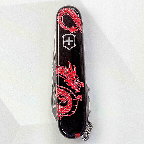 Нож Victorinox Spartan Zodiac 91мм/12функ/красный дракон/черный