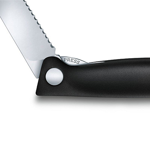 Кухонный нож Victorinox SwissClassic Foldable Paring, 11 см, черный. ручкой, блистер