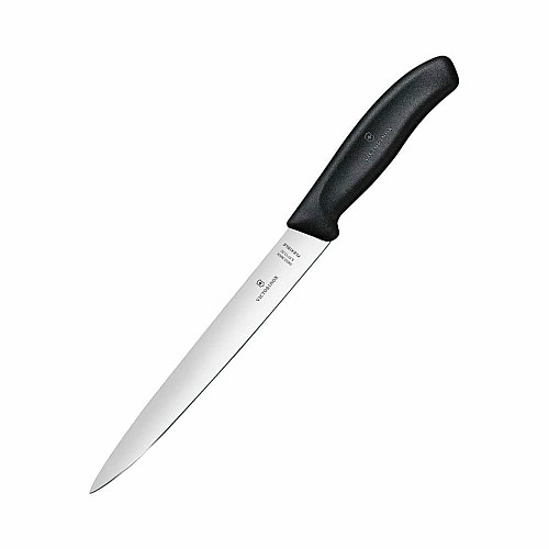Кухонный нож Victorinox SwissClassic Filleting Flex, 20 см, гибкий, черный. ручкой, блистер