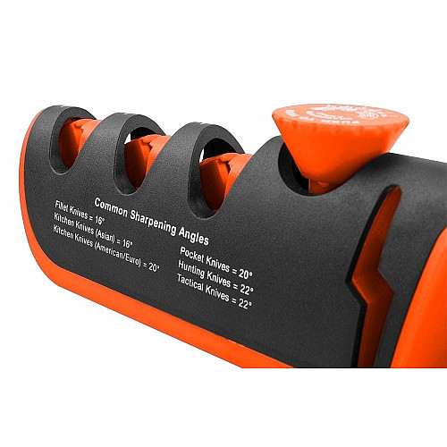 Точилка для ножей и ножниц Neo Tools, 77х290х47мм, 3 этапа заточки, алмаз, карбид вольфрама и керамика, регулировка угла заточки, ABS-пластик и TPR г