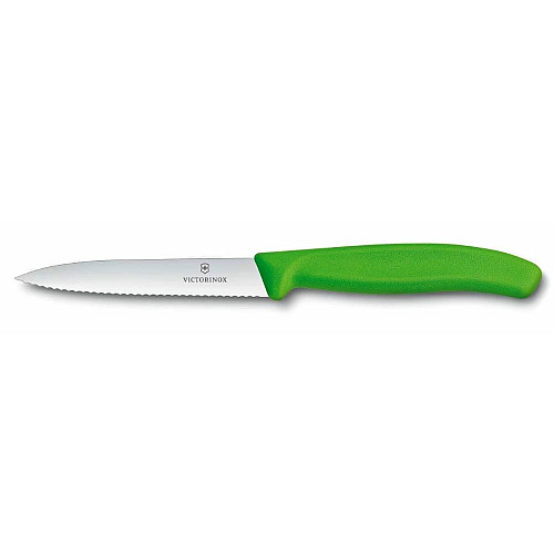 Кухонный нож Victorinox SwissClassic Paring Vx6.7736.L4, 10 см, из зел. ручкой