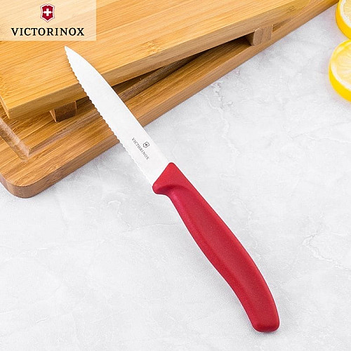 Кухонний ніж Victorinox SwissClassic Paring, 10 см, з черв. ручкою