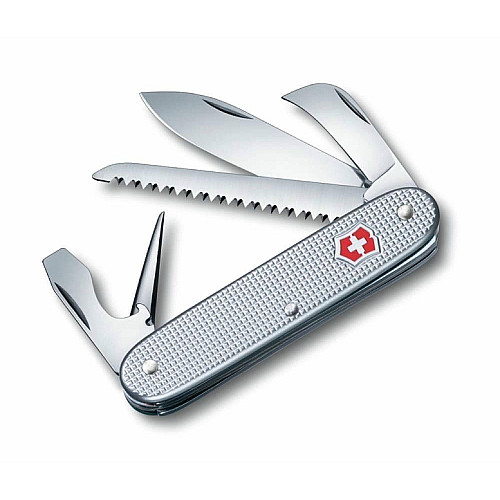 Ніж Victorinox Swiss Army 7 93мм/7функ/рифл/сріблястий