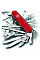 Ніж Victorinox Swisschamp 91мм/33функ/прозорий червоний