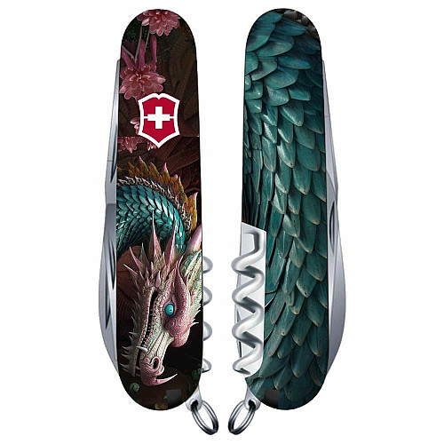 Нож Victorinox Climber Zodiac 91мм/14функ/Лазурный дракон/разноцветный