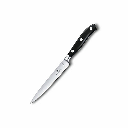 Кухонный нож Victorinox Grand Maitre Carving, 15 см, черный. ручкой, в подарочной упаковке