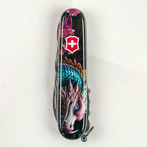 Нож Victorinox Climber Zodiac 91мм/14функ/Лазурный дракон/разноцветный
